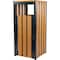 Lorell Rectangular Outdoor Can, Teak, Polystyrene, 15.8 in 42692 - alternate 1